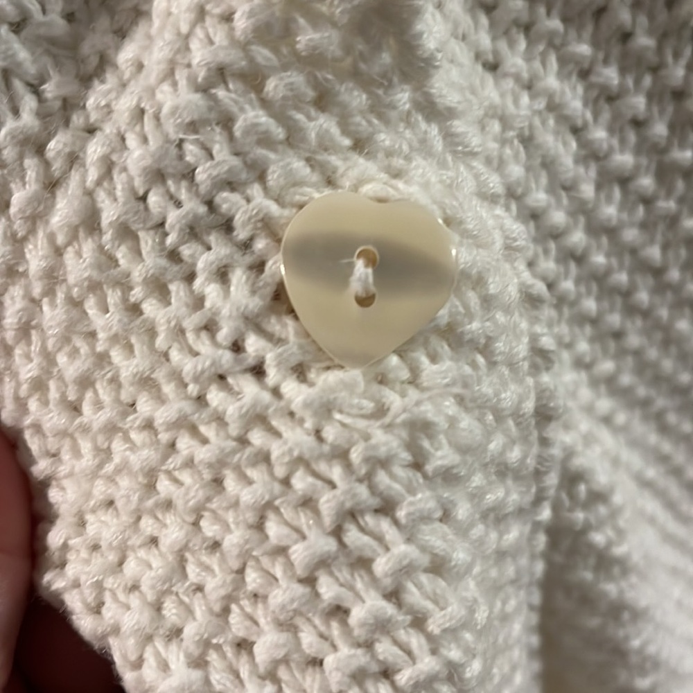 VINTAGE MARISA CHRISTINA HAND KNITTED OVERSIZED CARDIGAN IVORY WHITE SIZE MP - Picture 8 of 14